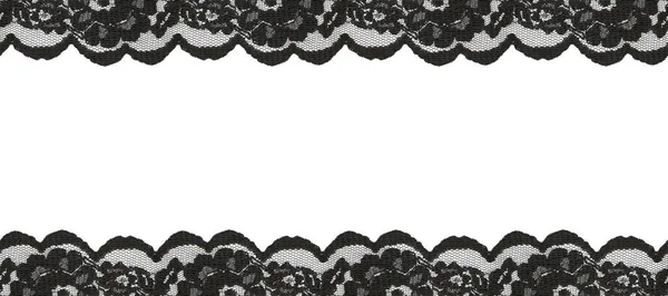 Black Lace Borders White Background Seamless Pattern — Stock Photo, Image