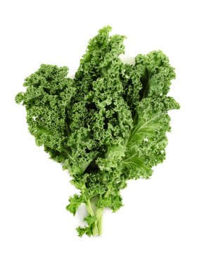 kale leaves isolated on white clipart