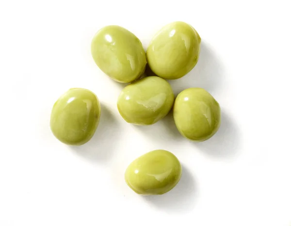 Små Bönor Med Olivolja Närbild — Stockfoto