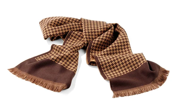 Brown Wool Scarf Woman Isolated — Stock Photo, Image