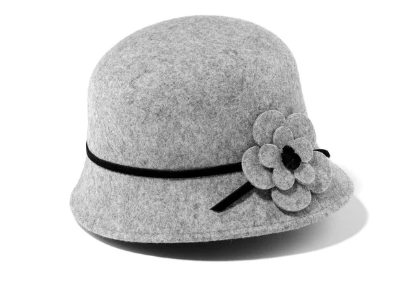 经典的灰色毛毡帽子为妇女 — 图库照片