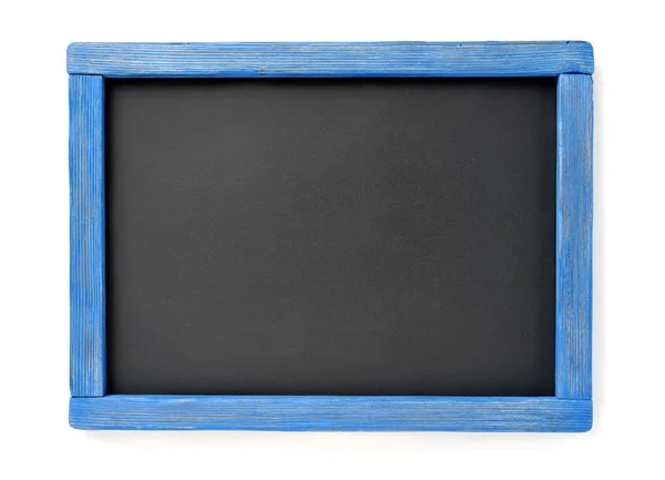 Leere Tafel Mit Blauem Holzrahmen Isoliert — Stockfoto