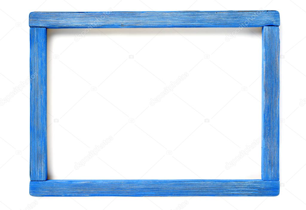 blue wood frame isolated