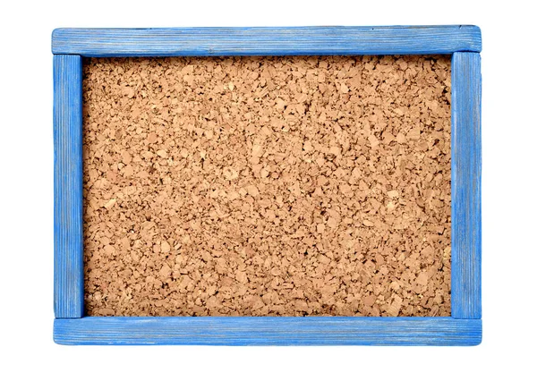 Corkboard Białym Tle Niebieski Rama — Zdjęcie stockowe
