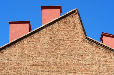 Madrid eski bir bina mimari çatı detay