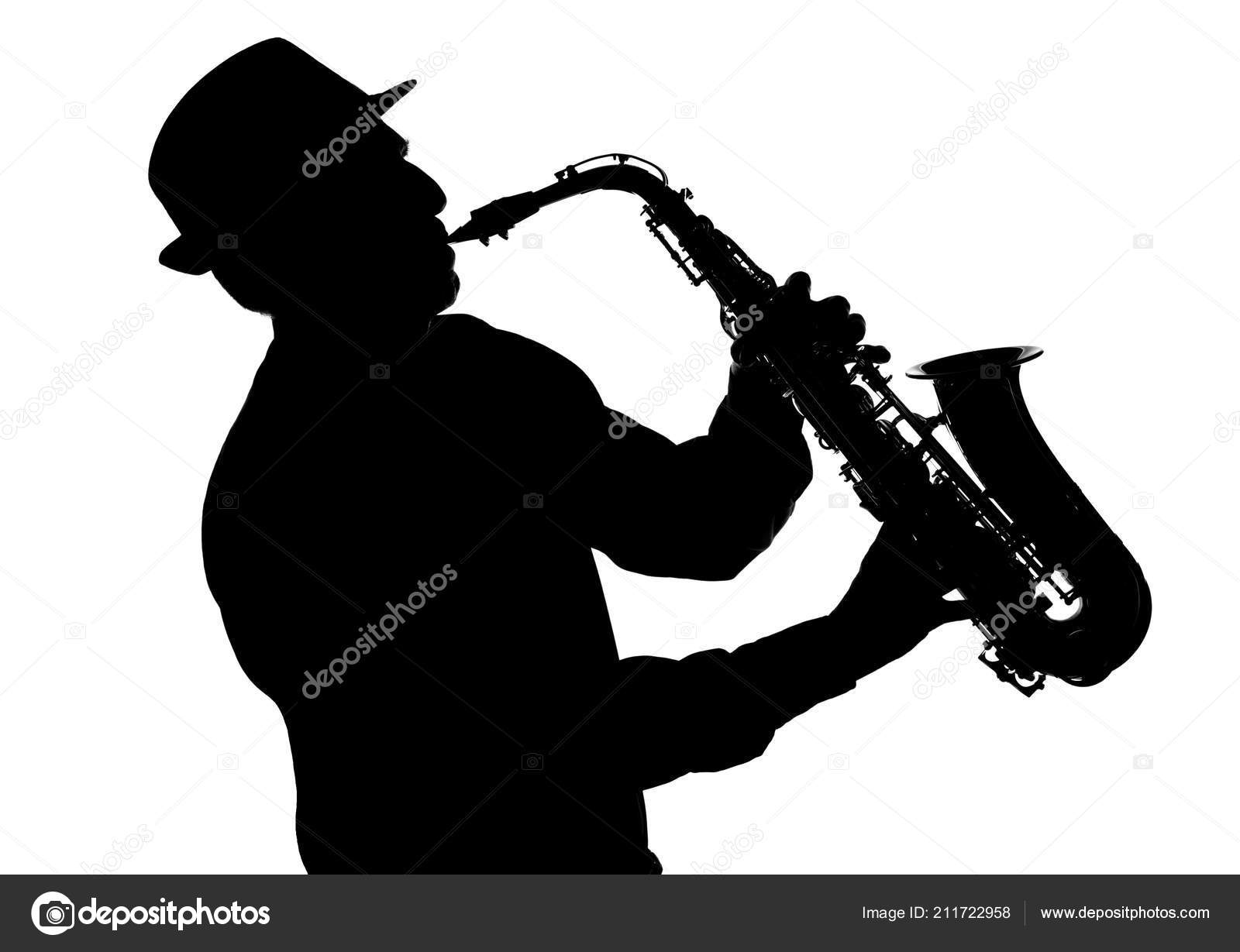 Jazz Saxophonist Silhouette White Stock Photo By C Estudiosaavedra 211722958
