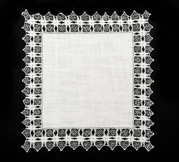 Künstlerische Spitze Kleine Quadratische Tischdecke Rahmen — Stockfoto