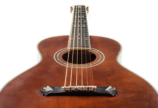 Vintage Acoustic Blues Guitar Isolated — Stock Photo, Image