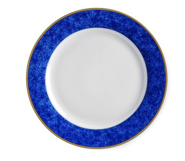 boş elgant beyaz ve mavi plaka izole