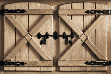 oak wood vintage cupboard doors  clipart