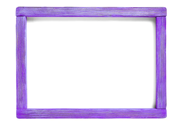 充满活力的紫色木空白框架隔离 — 图库照片