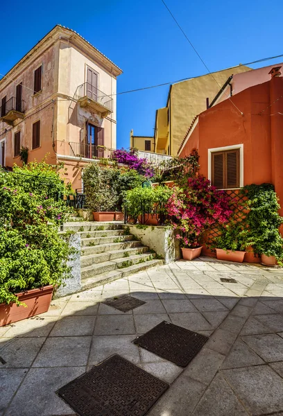 Schöne Straße Eines Kleinen Dorfes Sardinien Italien — Stockfoto