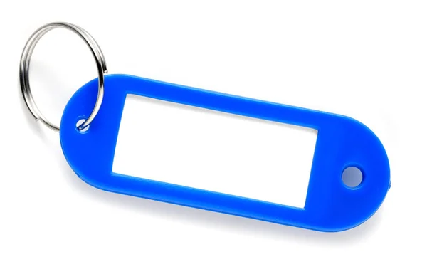 Blue Plastic Keys Label — Stock Photo, Image