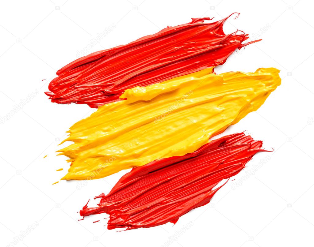 brushstroke spain flag isolated