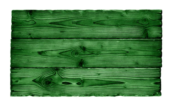 Zelené dřevěné desce izolované — Stock fotografie