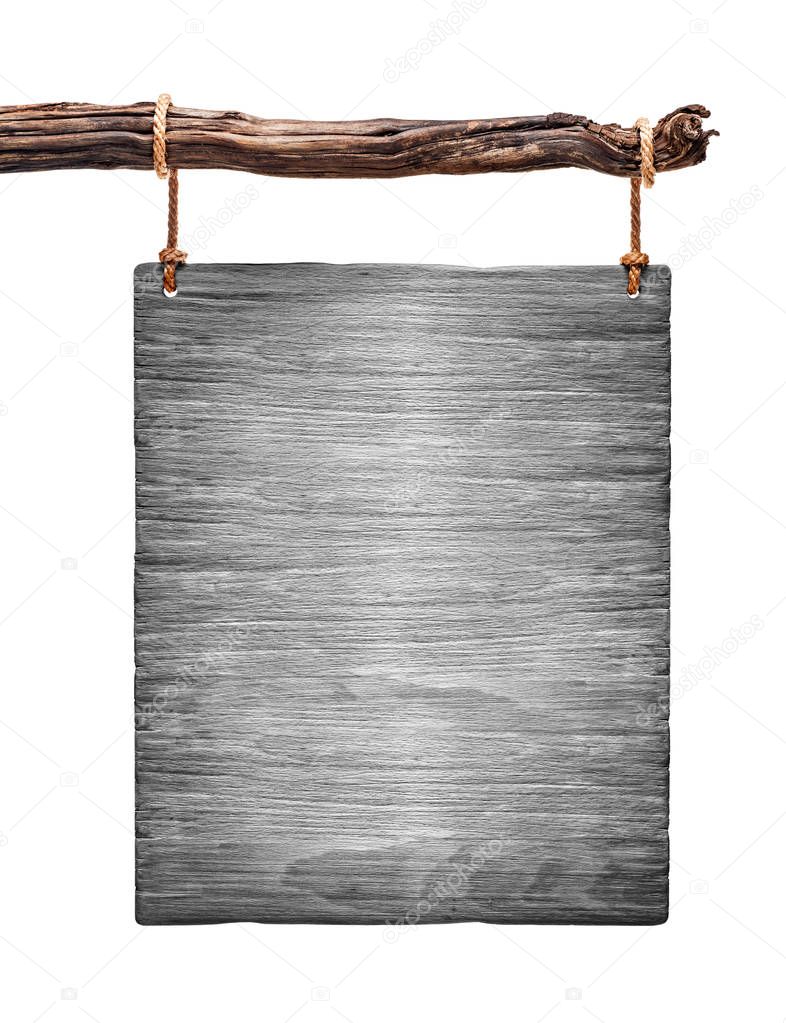 vertical gray wood signboard