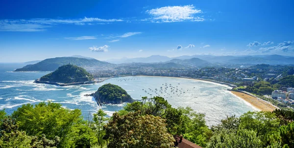 San Sebastian Panorama View, Guipuzcoa, Baskenland — Stockfoto