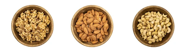 Collection Nuts White Background — Stock Photo, Image