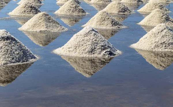 Sal Cruda Pila Sal Agua Mar Evaporación Estanques Provincia Phetchaburi —  Fotos de Stock