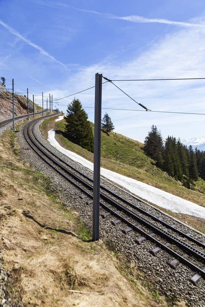 Rigi bahn elektrik kablo tramvaya Rigi kulm, alp dağ, bahn alınan