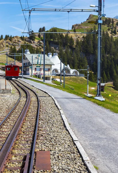 Rigi bahn elektrik kablo tramvaya Rigi kulm, alp dağ, bahn alınan