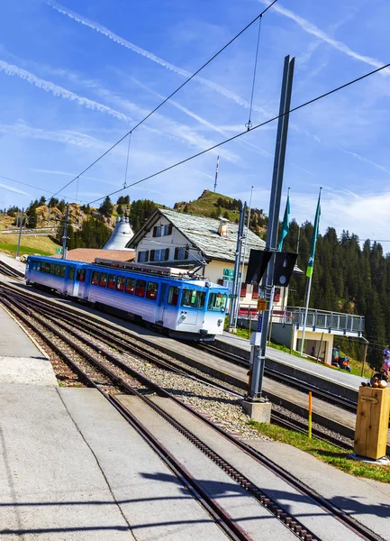 Rigi bahn elektrik kablo tramvaya Rigi kulm, alp dağ, bahn alınan