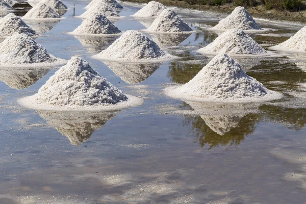 Sal Bruto Pilha Sal Água Mar Evaporação Lagoas Província Phetchaburi — Fotografia de Stock