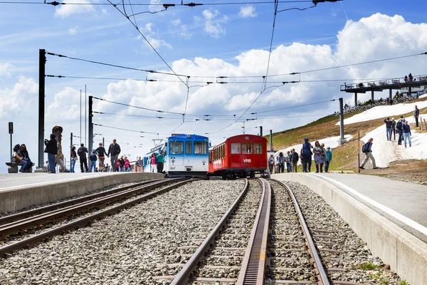Luzern Schweiz April Rigi Bahn Elektrische Seilbahn Auf Rigi Kulm — Stockfoto