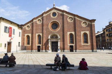 Nerede son akşam yemeği Leonardo da Vinci tarafından resim içinde tutulur Milan, İtalya - 16 Nisan 2018 - kilise ve Dominik manastır Santa Maria delle grazie (Kutsal Mary Grace)