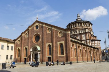 Nerede son akşam yemeği Leonardo da Vinci tarafından resim içinde tutulur Milan, İtalya - 16 Nisan 2018 - kilise ve Dominik manastır Santa Maria delle grazie (Kutsal Mary Grace)