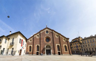 Nerede son akşam yemeği Leonardo da Vinci tarafından resim içinde tutulur Milan, İtalya - 16 Nisan 2018 - Panprama Kilisesi ve Dominik manastır Santa Maria delle grazie (Kutsal Mary Grace)