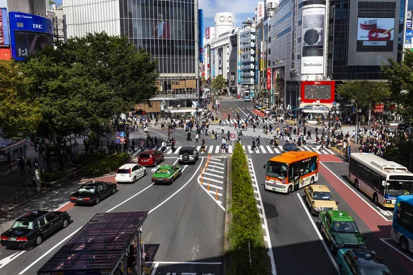 Shibuya Tokyo Japan October 2016 Scenery Shibuya Big Scramble Crossing — Stock Photo, Image