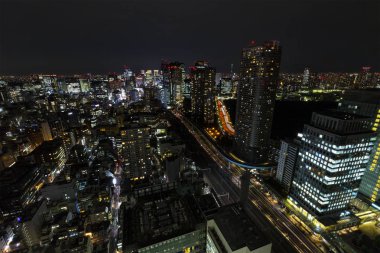 Tokyo şehir ve manzarası ile gece ışık, cityscape