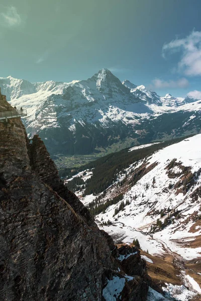 Alpy v Grindelwaldu Švýcarsko, pohled z nebe — Stock fotografie