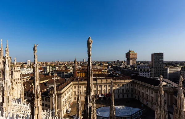 Milan Italy April Aerial View Milano Italy Cathedral Duomo Rooftop — 스톡 사진