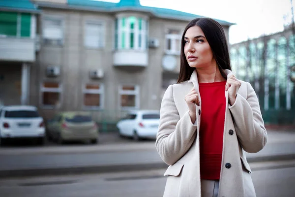 young confident woman in the city