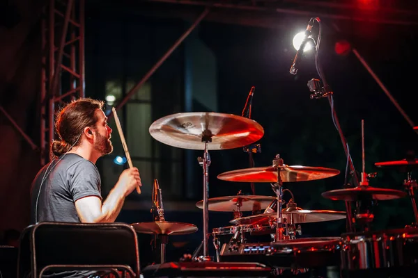 Yessentuki Stavropol Território Rússia Agosto 2017 Festival Bateristas Músico Palco — Fotografia de Stock