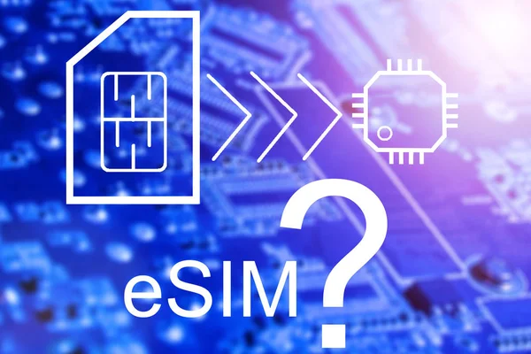 SIM Card and eSIM Embedded SIM card icon symbol concept. SIM car