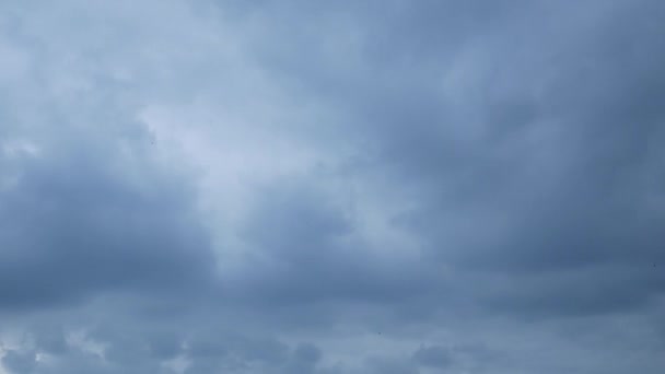 Timelapse ciemnych chmur burzowych. chmury deszczu unoszące się na niebie — Wideo stockowe
