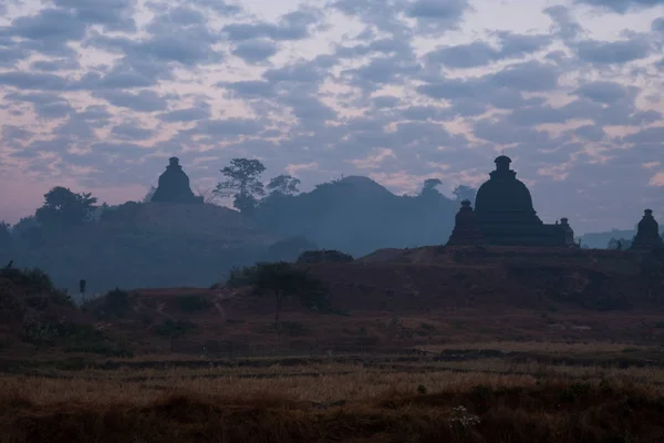 Morning Pagoda Mrauk Myanmar — Stock Photo, Image