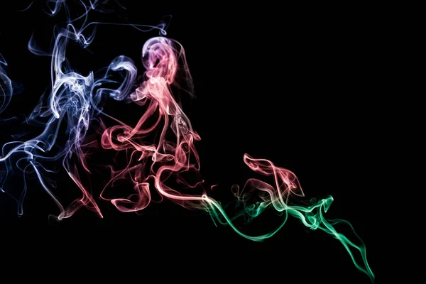 Fumo Colore Che Muove Sfondo Scuro — Foto Stock