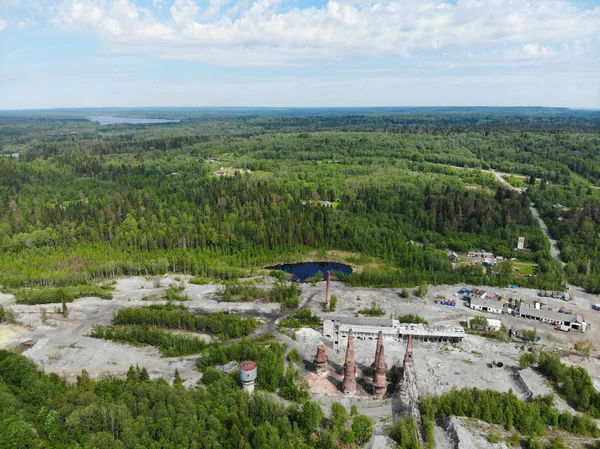 Fábrica Mármol Abandonado Creado Por Cámara Dji — Foto de Stock