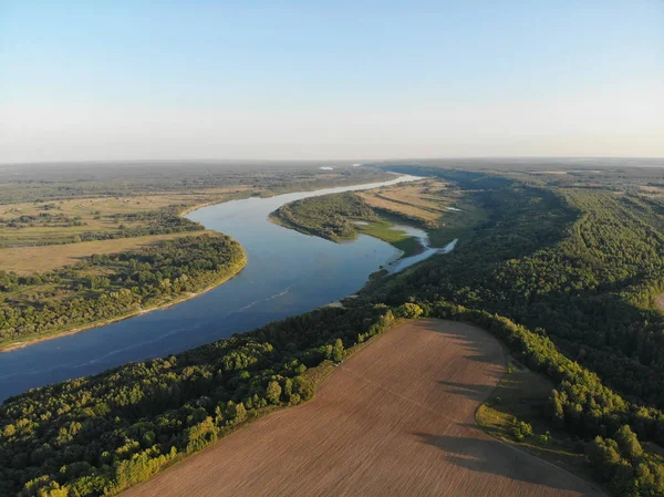 Río Oka Por Dron — Foto de Stock