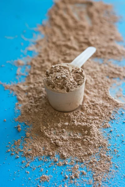 Whey Protein Shake Chocolate Flavor Basic Food Fitness Athletes — Stock Photo, Image