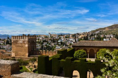 Granada Alhambra çevreleyen manzara manzarası.