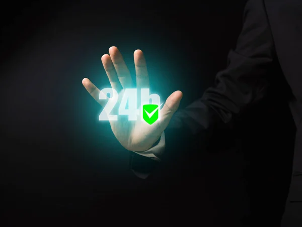 Businessman's hand on black background — Stock Photo, Image