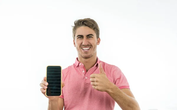 Man making bets on mobile phone — Stock Photo, Image