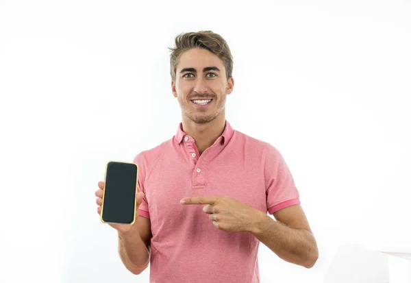 Man making bets on mobile phone — Stock Photo, Image