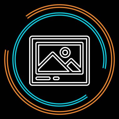 Basit resimler ince çizgi vektör simgesi. Düzenlenebilir kontur.