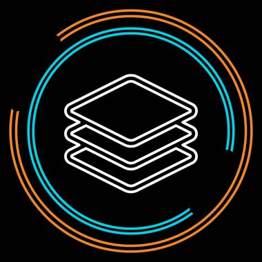 Basit katmanları ince çizgi vektör simgesi. Düzenlenebilir kontur.